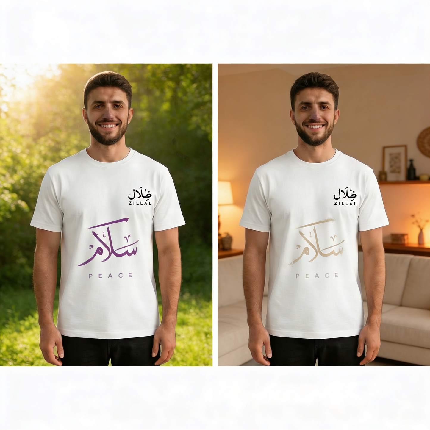 ZILAL Peace Oversized Tee — White