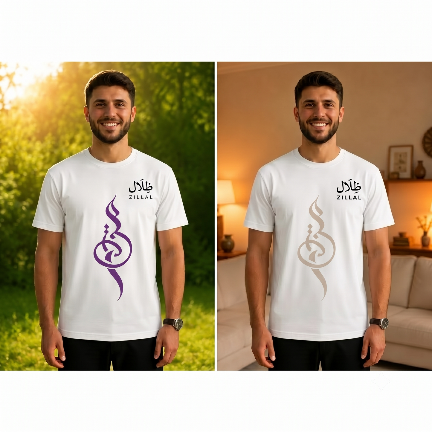 ZILAL Calligraphy Oversized Tee — White