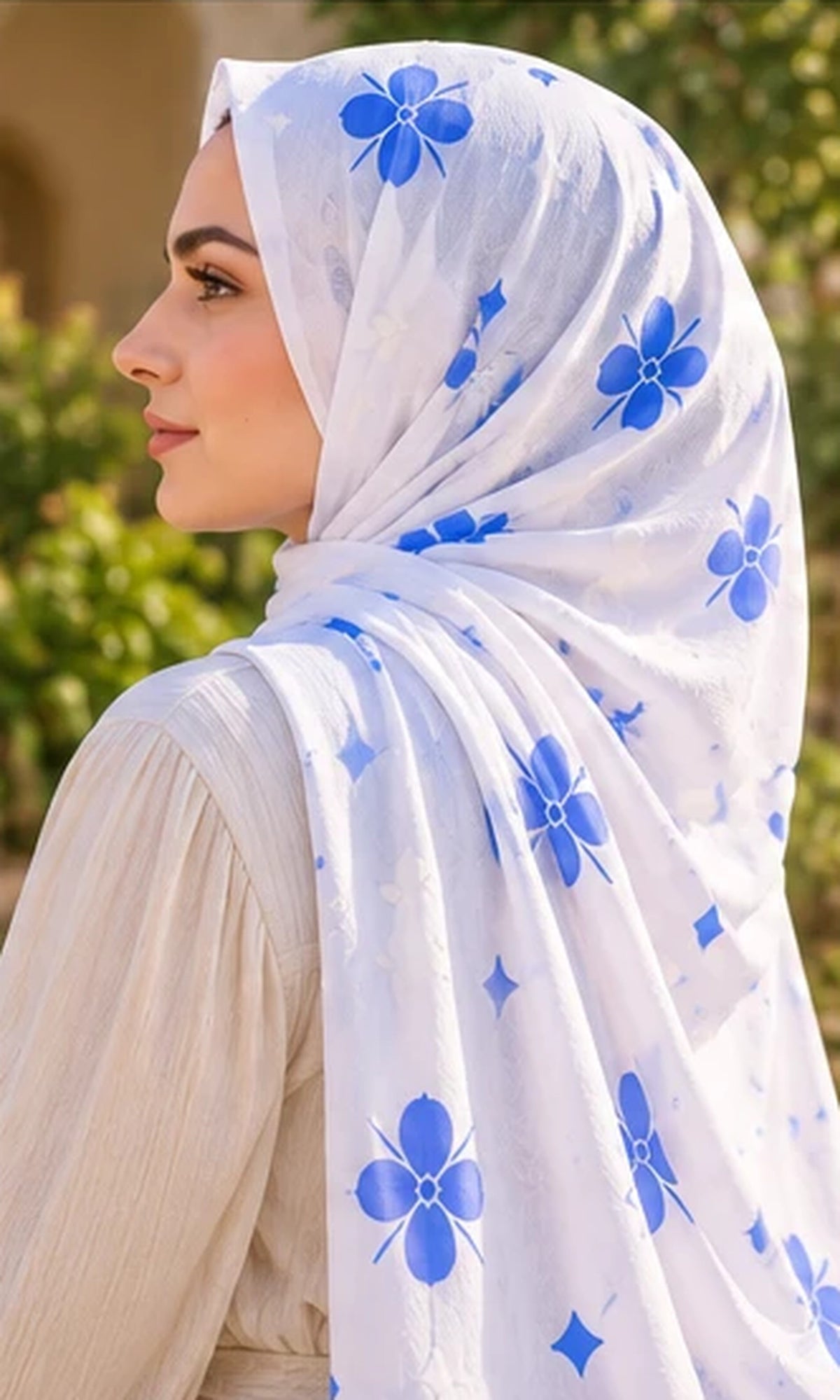 Flower Hijab · Blue